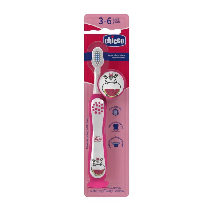 CEPILLO DIENTES DE LECHE CHICCO 3 - 6 AÑOS1 UNIDAD COLOR ROSA - Imagen 2