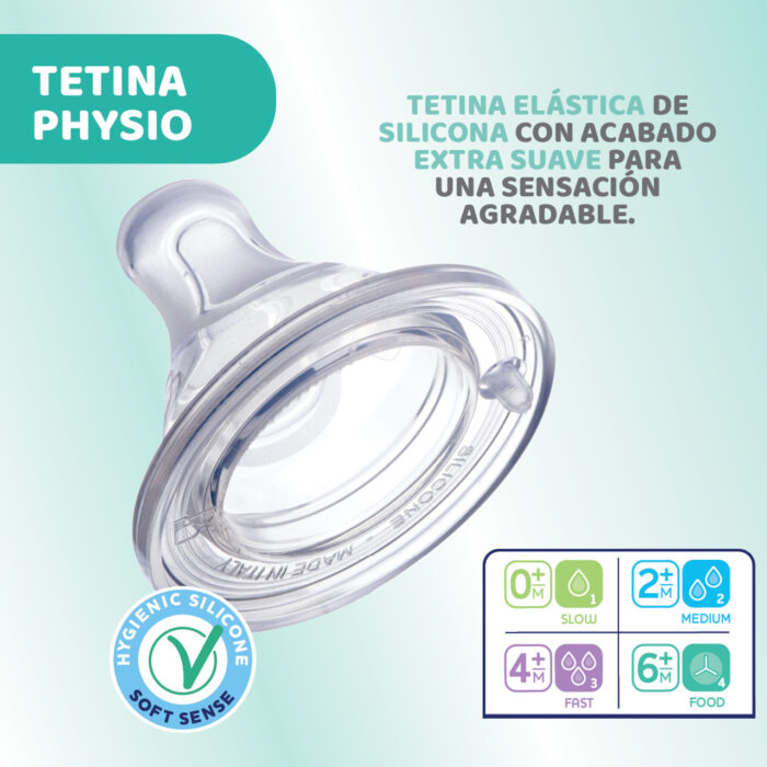BIBERON PLASTICO T SILICONA CHICCO PERFECT5 ROSA 0M+ FLUJO LENTO 150 ML - Imagen 4