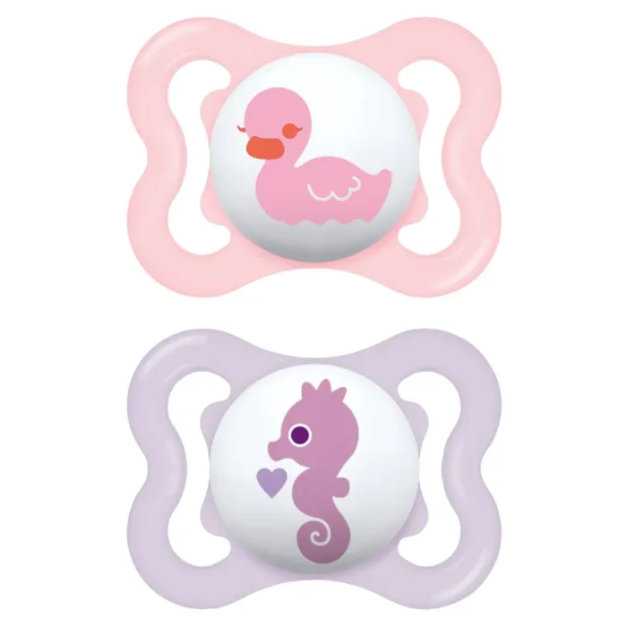 CHUPETE SILICONA SIMETRICA MAM AIR 2 - 6 MESES R PACK DOBLE ROSA - Imagen 2