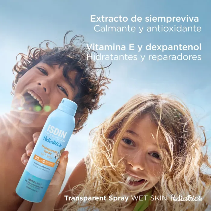 ISDIN FOTOPROTECTOR PEDIATRICS TRANSPARENT SPRAY WET SKIN SPF 50  1 ENVASE 250 ML - Imagen 2