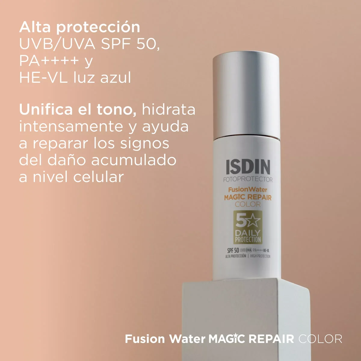ISDIN FOTOPROTECTOR FUSION WATER MAGIC REPAIR  1 FRASCO 50 ML COLOR - Imagen 2