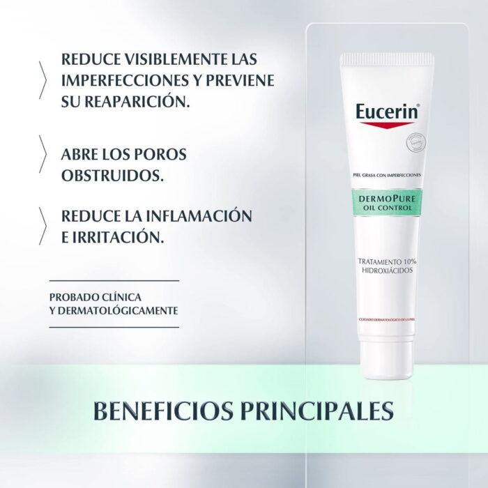EUCERIN DERMOPURE OIL CONTROL TRATAMIENTO 10% HIDROXIACIDOS 1 ENVASE 40 ML - Imagen 2