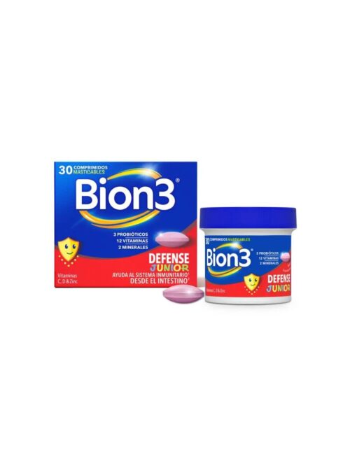 BION 3 DEFENSE JUNIOR  30 COMPRIMIDOS MASTICABLES SABOR FRAMBUESA