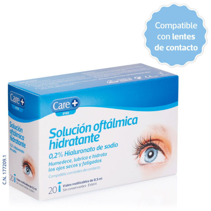 CARE+ SOLUCION OFTALMICA HIDRATANTE 0.2% HIALURONATO DE SODIO 20 VIALES 0,5 ML