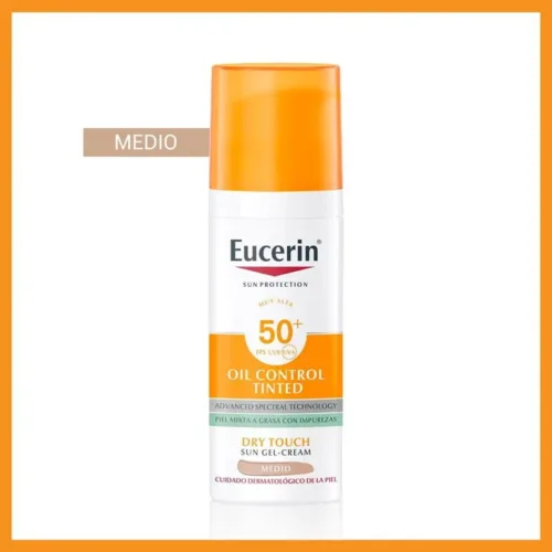 EUCERIN SUN PROTECTION SPF 50+ OIL CONTROL TINTED  1 TUBO 50 ML COLOR MEDIO