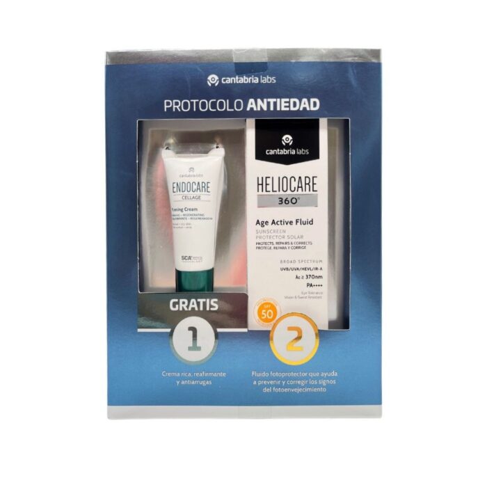 PACK HELIOCARE 360 AGE ACTIVE FLUID 50ML + ENDOCARE CELLAGE