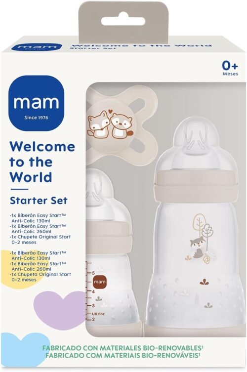 WTW STARTER SET MATT-N  + 0 MESES 1 BIBERON EASY START ANTI-COLIC 130 ML + 1 BIBERON EASY START