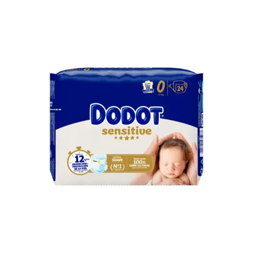 PAÑAL INFANTIL DODOT SENSITIVE RECIEN NACIDO TALLA 0-3 KG 24 UNIDADES