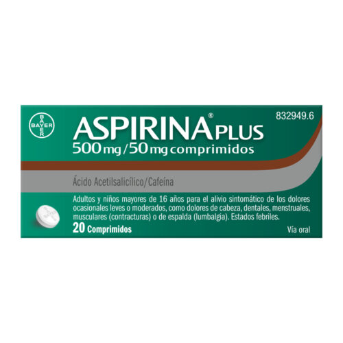 ASPIRINA PLUS 500 MG/50 MG 20 COMPRIMIDOS