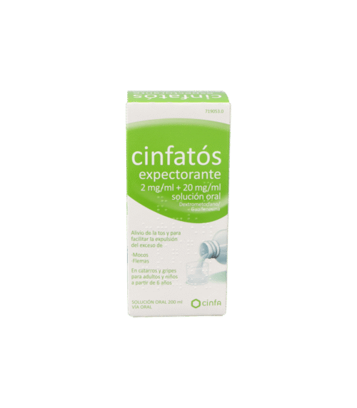 CINFATOS EXPECTORANTE 2 MG/ML + 20 MG/ML SOLUCION ORAL 1 FRASCO 200 ML (PET)