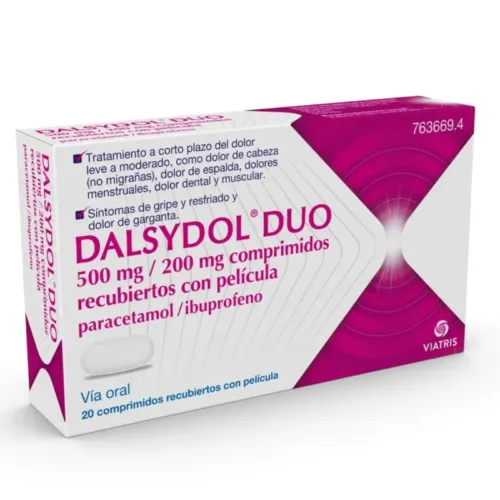 DALSYDOL DUO 500 MG/200 MG 20 COMPRIMIDOS RECUBIERTOS