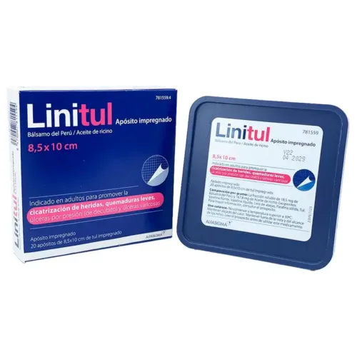 LINITUL CICATRIZANTE 20 APOSITOS IMPREGNADOS 8,5 X 10 CM