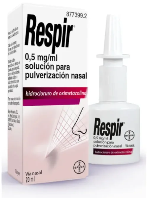 RESPIR 0,5 MG/ML SOLUCION PARA PULVERIZACION NASAL 1 FRASCO 20 ML + BOMBA PULVERIZADORA