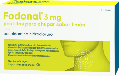 FODONAL 3 MG 24 PASTILLAS PARA CHUPAR (SABOR LIMON)