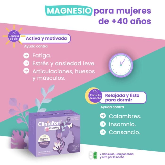CLIMAFORT CRONOMAG  60 CAPSULAS VEGETALES - Imagen 2