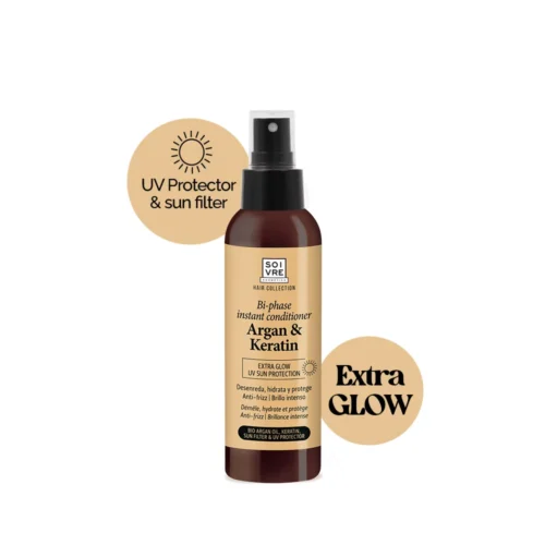 SPRAY BIFASICO DESENREDANTE EXTRA BRILLO PROTECTOR UV + MINI CEPILLO DE REGALO