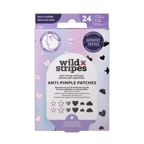 WILD STRIPES PARCHES ANTI GRANOS CON ACIDO SALICILICO 24U HOLO CLEAR